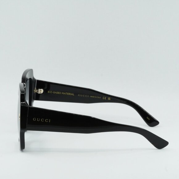 Gucci GG1111S 001 Sunglasses Black Square Frame, Grey Lenses main image 4